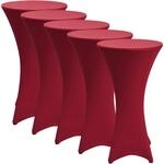 Beautissu Stella Stehtischhusse &Oslash; 70cm Bordeaux 5tlg