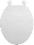 MSV WC-Sitz Polypropylen 44 cm x 36,5 cm x 3,5 cm Wei&szlig;