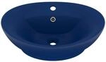 vidaXL Luxus-Waschbecken &Uuml;berlauf Matt Dunkelblau 58,5x39cm Keramik 146935