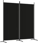 vidaXL 2 Tlg Paravent Schwarz 175x180 cm Stoff 350261