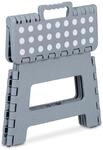 Relaxdays Klapphocker Kunststoff Hellgrau Faltbar 22 cm x 35 cm x 28 cm 1 kg