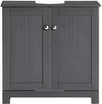 SoBuy Waschbeckenunterschrank mit 2 T&uuml;ren Holz Dunkelgrau 60 cm BZR18-II-DG