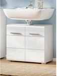 Inn.Furn Waschbeckenunterschrank Wei&szlig; Hochglanz 60 cm 2 F&auml;cher Leon