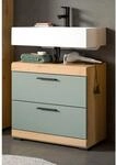 Inn.Furn Waschbeckenunterschrank in Gr&uuml;n und Eiche 60 cm Shawn