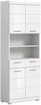 Hochschrank 74 cm x 191 cm x 31 cm Front Wei&szlig; Hochglanz FSC&reg;