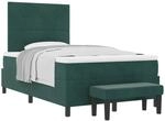 vidaXL Boxspringbett mit Matratze Dunkelgr&uuml;n 120 x 190 cm Samt 3344501
