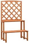 vidaXL Blumentreppe mit Rankgitter Orange 70x42x120cm Massivholz Tanne 314842