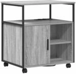 vidaXL Schrank mit Ladestation Mit Rad Graues Sonoma 61 x 46 x 67 cm 859833