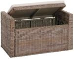 MCW Sitzbank Genua Rattan Staufach Grau-Braun