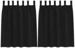 vidaXL Verdunkelungs-Vorh&auml;nge mit Ringen Schwarz Polyester 4107538