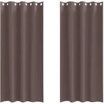 vidaXL Verdunkelungs-Vorh&auml;nge mit Ringen Dunkelbraun Polyester 4107335