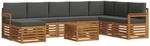 vidaXL Sofagarnituren 9 Tlg Natur und Anthrazit Massivholz Akazie 3375317