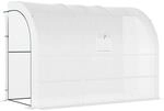 Outsunny Winterfestes Gew&auml;chshaus mit Regalen und Fenster Wei&szlig; 300 x 150 x...