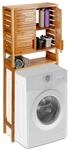 Relaxdays Waschmaschinenschrank Bambus Natur H&ouml;henverstellbar 164,5 cm x 66 cm...