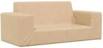 vidaXL Kindersofa 2-Sitzer Creme Weich Pl&uuml;sch 4104781