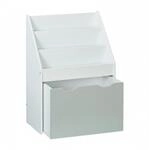 Relaxdays Kinderregal MDF Wei&szlig; mit Spielzeugkiste 70 cm x 50,5 cm x 28 cm 10,4 kg