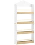 SoBuy B&uuml;cherregal Kinderregal Wandregal mit 4 Ablagen Wei&szlig;-Natur 60x130,5x15cm
