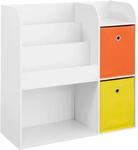 SoBuy Kinder B&uuml;cherregal Kinderregal mit 5 Ablagen Spielzeugregal Wei&szlig; KMB37-W