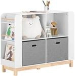 SoBuy Kinderregal B&uuml;cherregal Kinderzimmer Aufbewahrungsregal Wei&szlig; KMB85-W