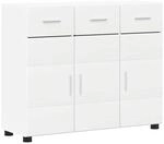 vidaXL Sideboard mit T&uuml;r FLORIN Wei&szlig; 88,5 x 30,5 x 73 cm Holzwerkstoff 880311