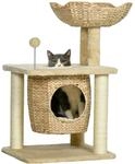 PawHut Kratzbaum 74 cm Katzenbaum mit Katzenh&ouml;hle Spielball
