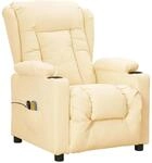 vidaXL Massagesessel Elektrisch Creme Kunstleder 3098811
