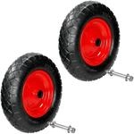 ECD Germany 2Er Set Schubkarrenrad Luftbereift mit Achse 4,80-4,00-8 390 mm