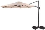 DELUKE Ampelschirm ULLA &Oslash; 300cm Creme Aluminium Sonnenschirm mit St&auml;nder UV-Schutz