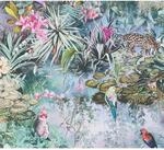 Vliestapete Blumenoptik Tiere Matt glatt Gr&uuml;n Rosa FSC&reg;