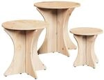 vidaXL Couchtisch 3 Stk Natur 46 x 46 x 47 cm Massivholz Kiefer 873568