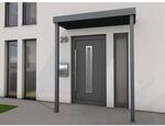 Gutta Rechteckvordach BS PLUS Anthrazit 160 x 90 cm 2 Pfosten und Ablauf Links