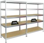 PROREGAL Mega Deal 2x Schwerlastregal Rivet HxBxT 180 x 120 x 60 cm Fachlast 250 kg