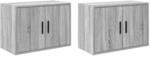 vidaXL Garagen-Wandschr&auml;nke 2 Stk Grau Sonoma Holzwerkstoff 860654