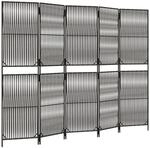 vidaXL Paravent 5 Tlg Grau Poly Rattan 365382