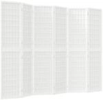 vidaXL 6 Tlg Paravent Japanischer Stil Faltbar 240x170 cm Wei&szlig; 352090