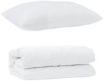 vidaXL Bettdecken Set mit Kissen 2-Tlg Wei&szlig; Mikrofaser 3376859