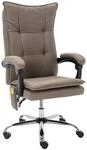 vidaXL Massage-B&uuml;rostuhl Taupe Stoff 20370