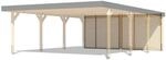 Karibu R&uuml;ckwand f&uuml;r Leimholz Doppel-Carport Naturbelassen 528 x 528 x 1,8 cm