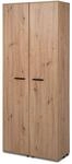 Furn.Design Schuhschrank Eiche Artisan 74 x 182 cm 2-t&uuml;rig 15 F&auml;cher Logu