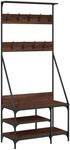 vidaXL Kleiderst&auml;nder mit Schuhablage Braun Eichen-Optik 80x40x184 cm 837866