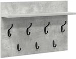 vidaXL Wandmontierter Nachttisch mit Regal Beton Grau 60 x 40 x 12 cm 874430