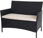 PROREGAL Halden Sitzbank Bank HxBxT 83x106x60cm Anthrazit Kissen Creme