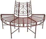 DELUKE Baumbank TINA Stahl Schwarz-Braun 80x63x122cm Gartenbank...
