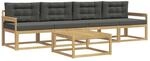 vidaXL Outdoor-Sofagarnitur mit Kissen 4 Stk Wei&szlig; und Anthrazit 3386016
