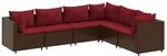 vidaXL 6-tlg Garten-Lounge-Set mit Kissen Braun Poly Rattan Modell 14
