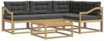 vidaXL Outdoor-Sofagarnitur 5 Stk Wei&szlig; und Anthrazit 79 x 79 x 37 cm 3386426