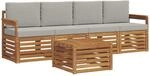 vidaXL Sofagarnituren 5 Tlg Natur und Hellgrau Massivholz Akazie 3374316