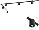 QAZQA Modernes 1 Phasen Schienensystem mit 5 Spots Schwarz Rondoo Up