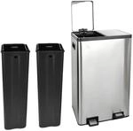 SVITA TMH2X30 M&uuml;lleimer 60L M&uuml;lltrennsystem 2 F&auml;cher 2x30L Softclose Edelstahl