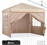 Sekey Faltpavillon 3x3 m mit 4 Seitenteilen Wasserdicht Winterfest Pop-Up...